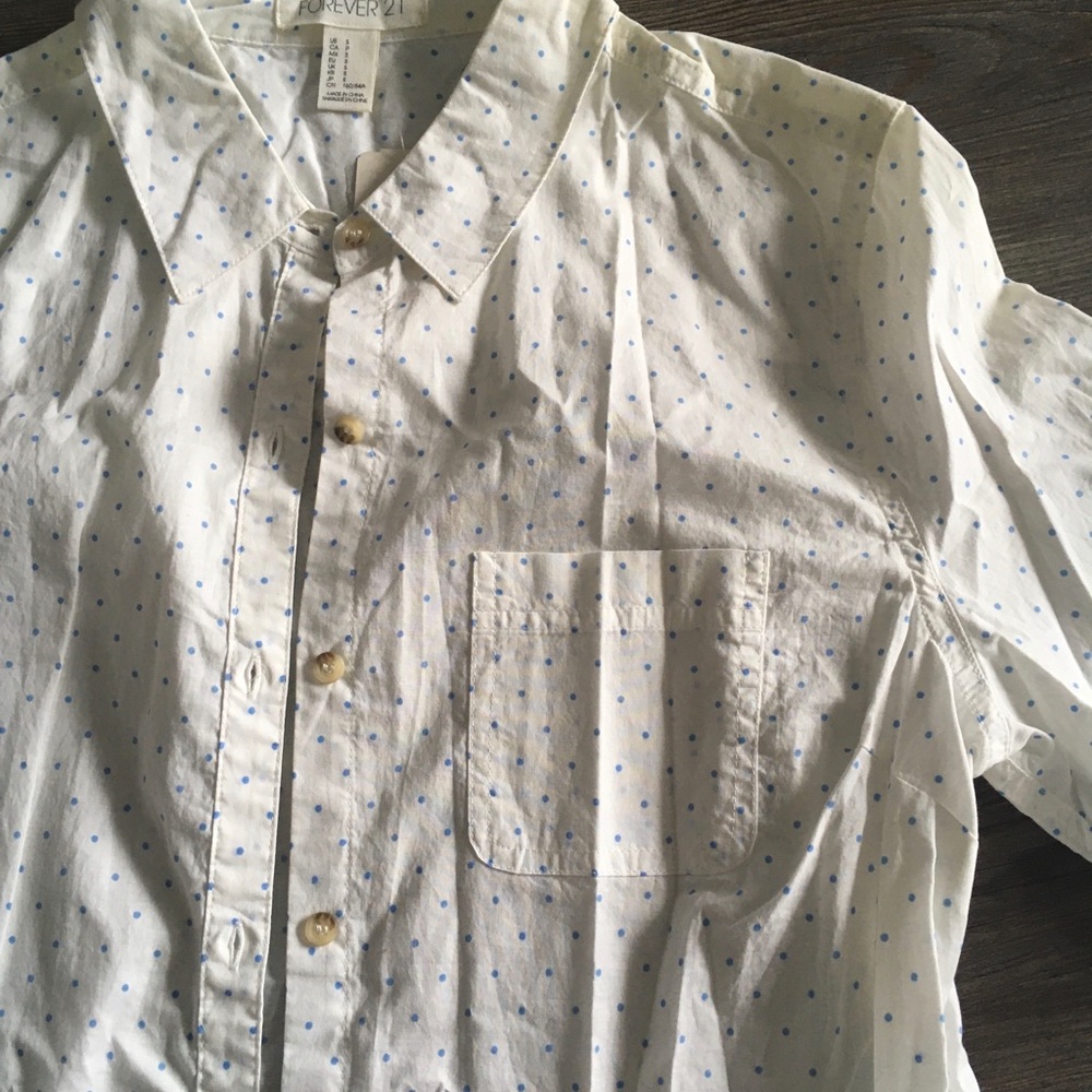 Polka Dot Button Down Blouse